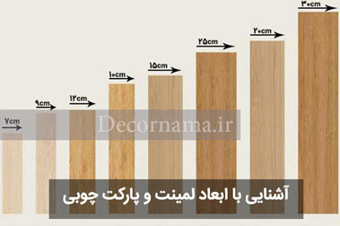 عکس ابعاد پارکت لمینت و پارکت چوبی