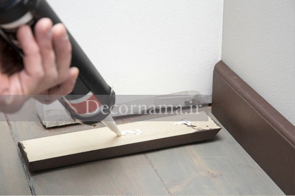 نصب قرنیزها بعد از نصب کفپوش چوبی بروی سرامیک